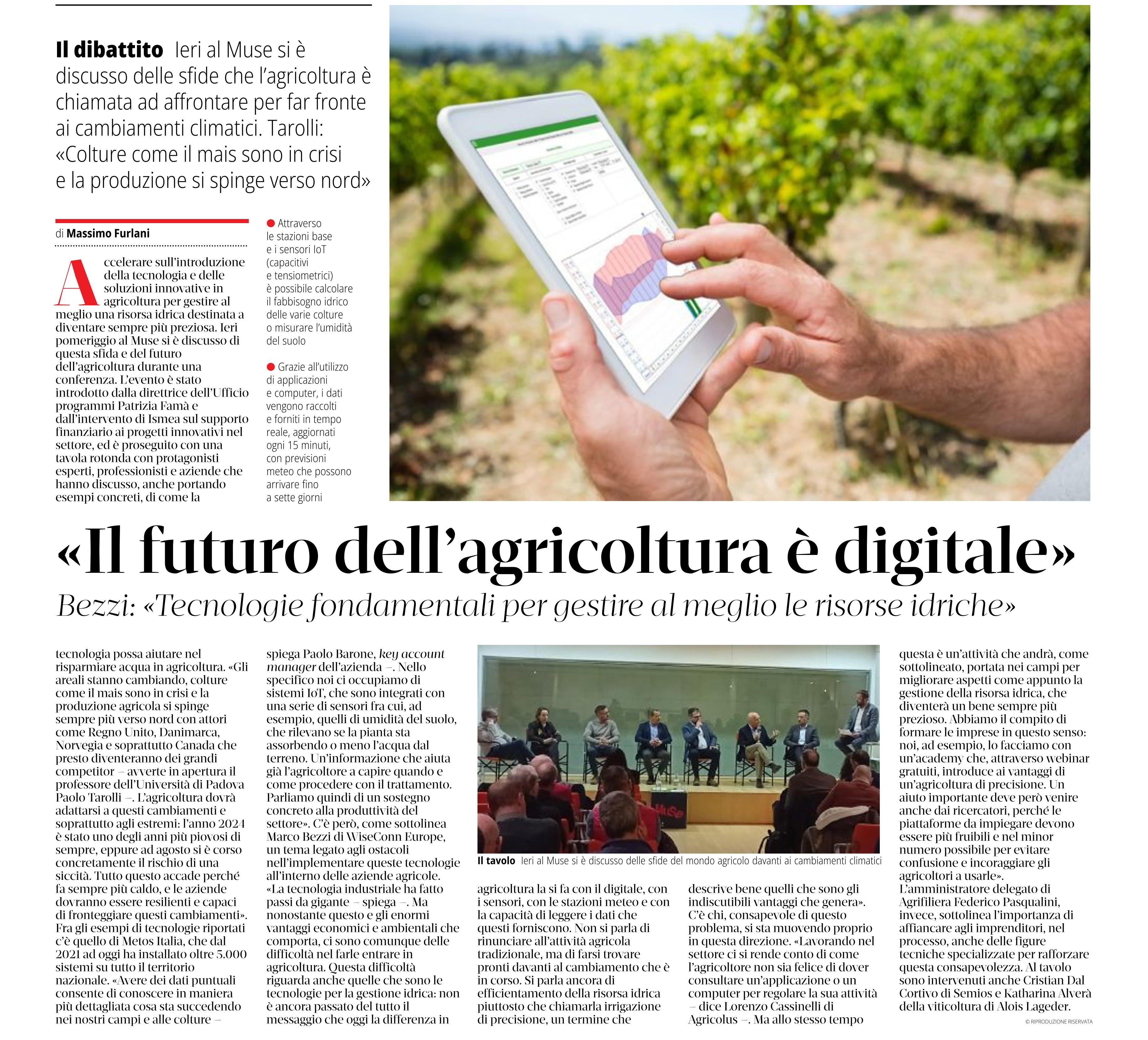 Dalla stampa: "Il futuro dell'agricoltura è digitale".