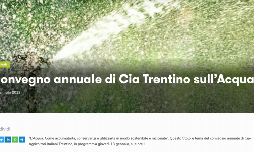 Convegno annuale di CIA Trentino sull'acqua