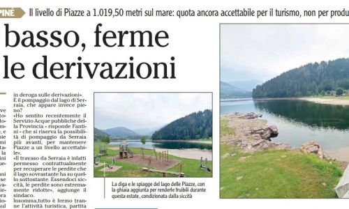 Dalla stampa: «Lago basso, ferme tutte le derivazioni»