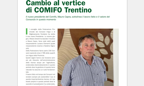 Dalla stampa: «Cambio al vertice di COMIFO Trentino»