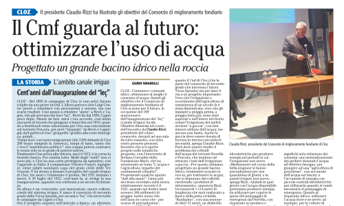 Dalla stampa: «Il CMF guarda al futuro: ottimizzare l'uso di acqua»