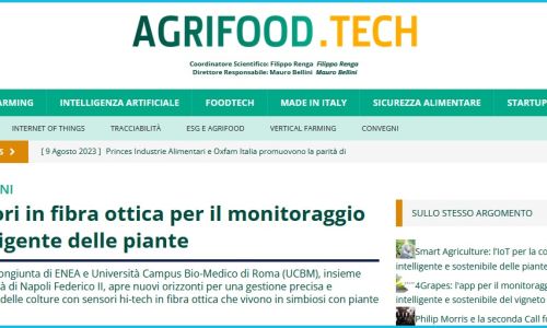 Agrifood Tech: "Sensori in fibra ottica per il monitoraggio intelligente delle piante"